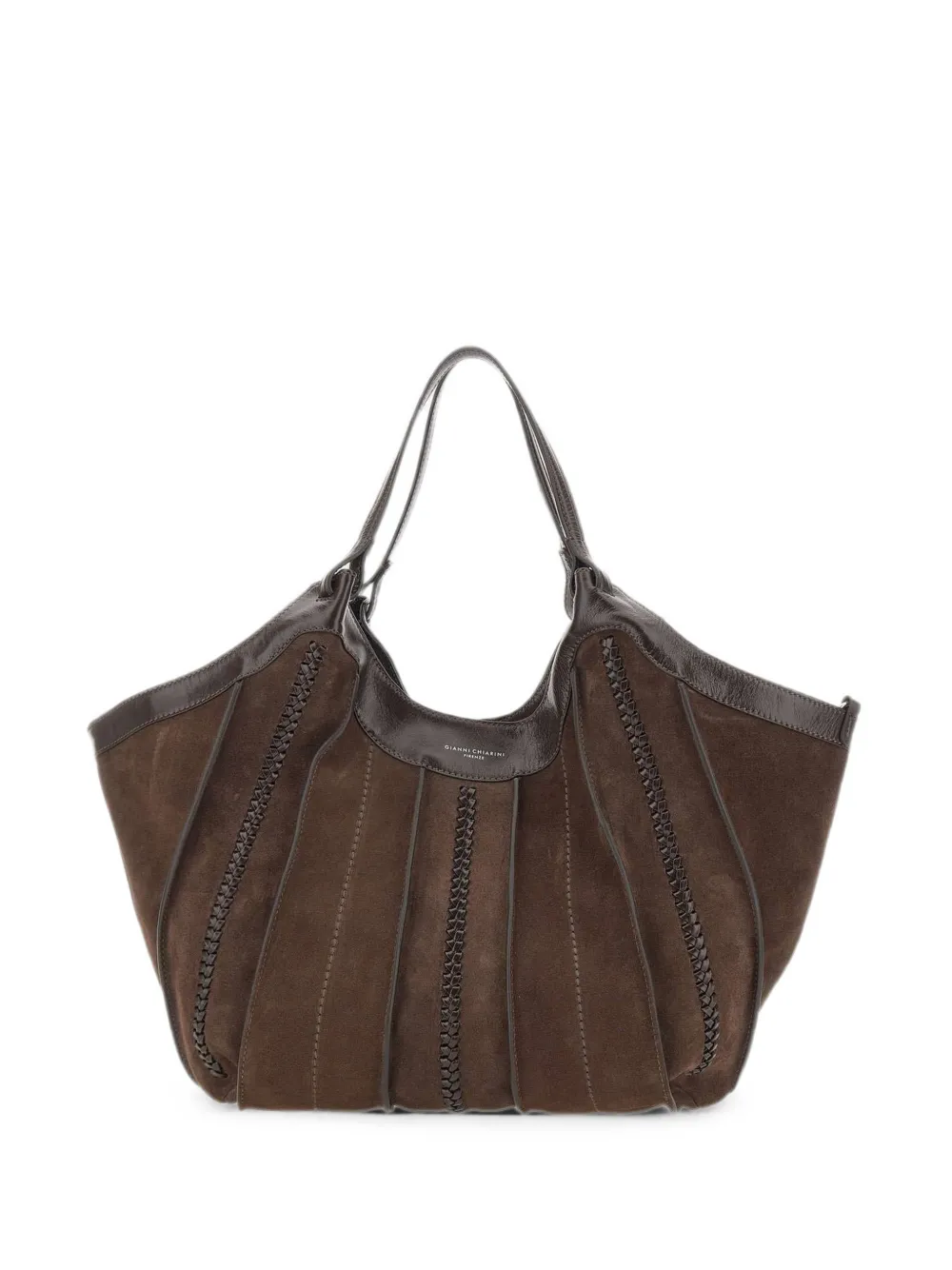 GIANNI CHIARINI Dua woven leather shoulder bag - Marrone