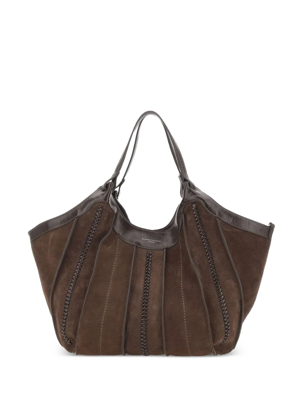 GIANNI CHIARINI Dua woven leather shoulder bag - Marrone