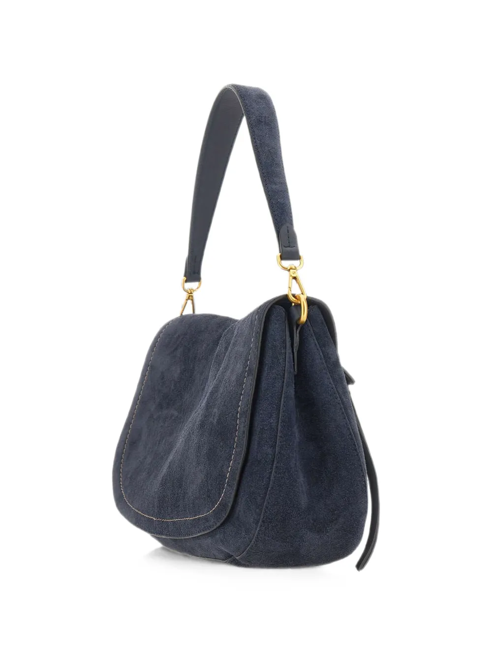 GIANNI CHIARINI Grote Helena ronde suède shopper Blauw