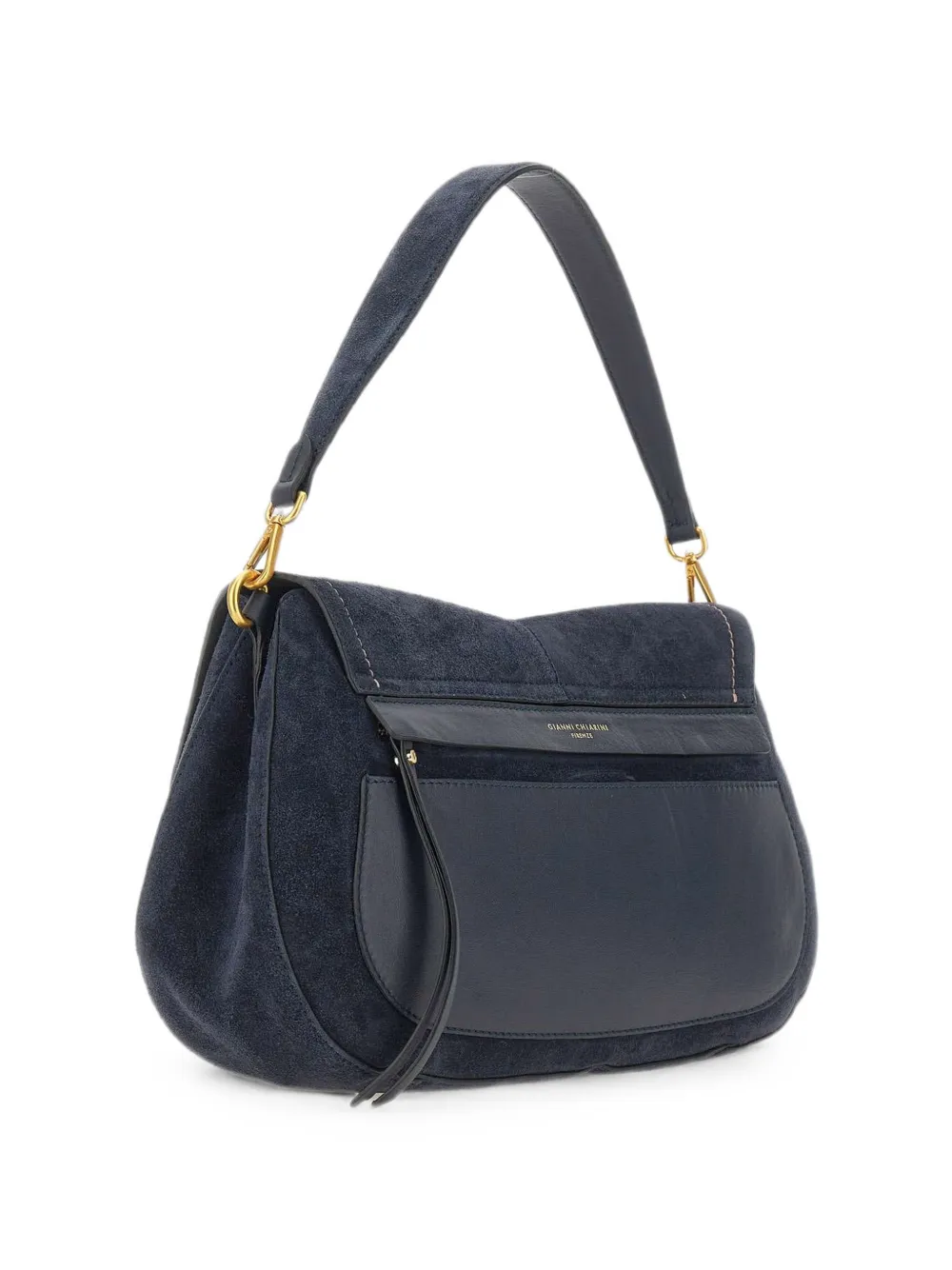 GIANNI CHIARINI Grote Helena ronde suède shopper Blauw