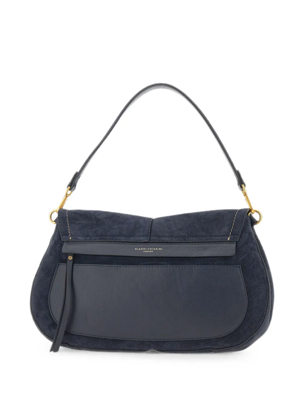 GIANNI CHIARINI large Helena Round suede tote bag - Blue