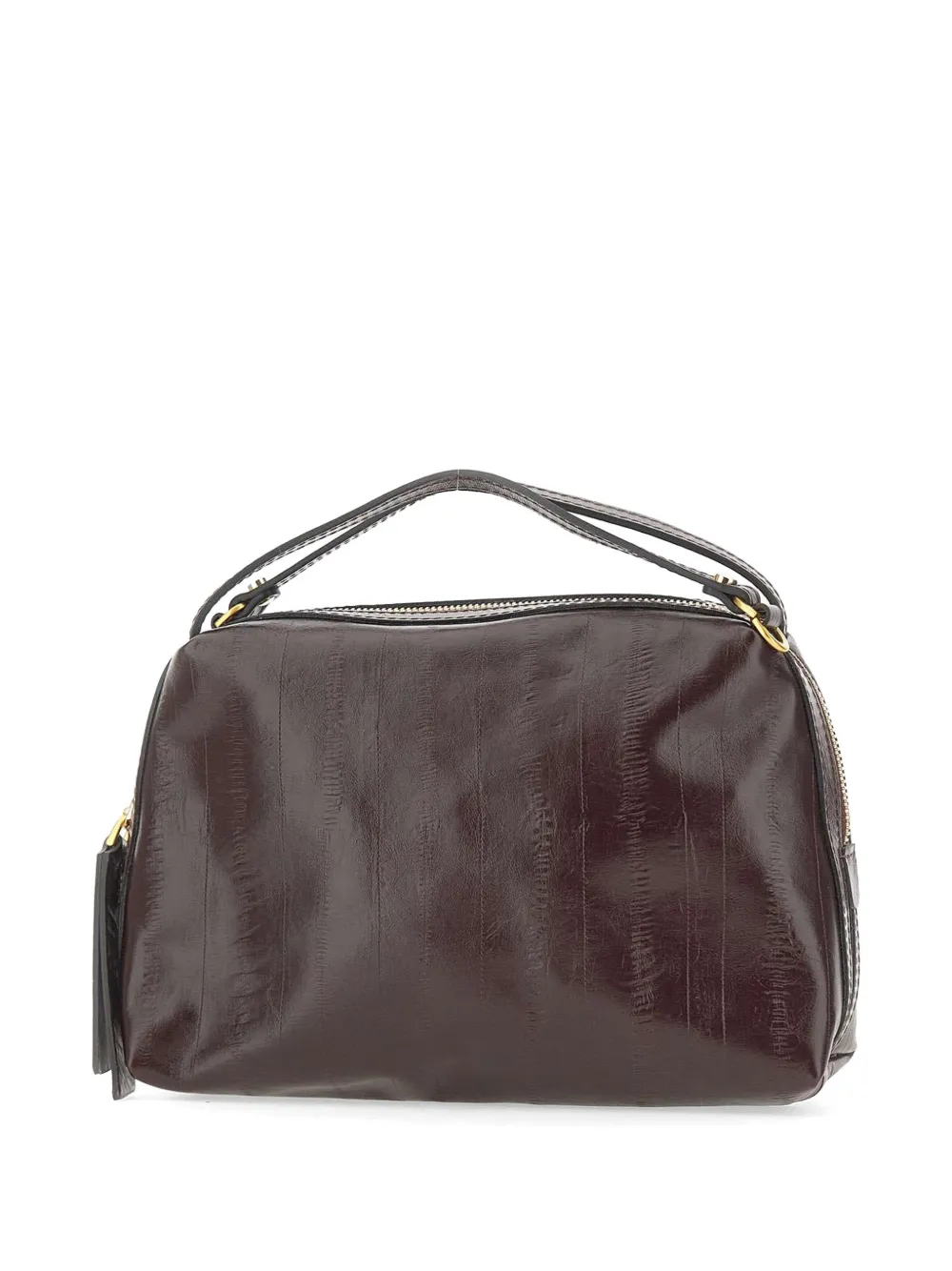 GIANNI CHIARINI Alifa leren shopper met gestreept effect Bruin