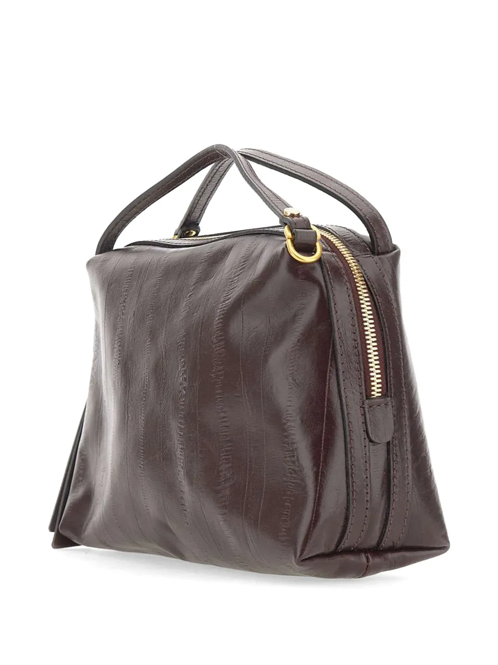 GIANNI CHIARINI Alifa leren shopper met gestreept effect Bruin