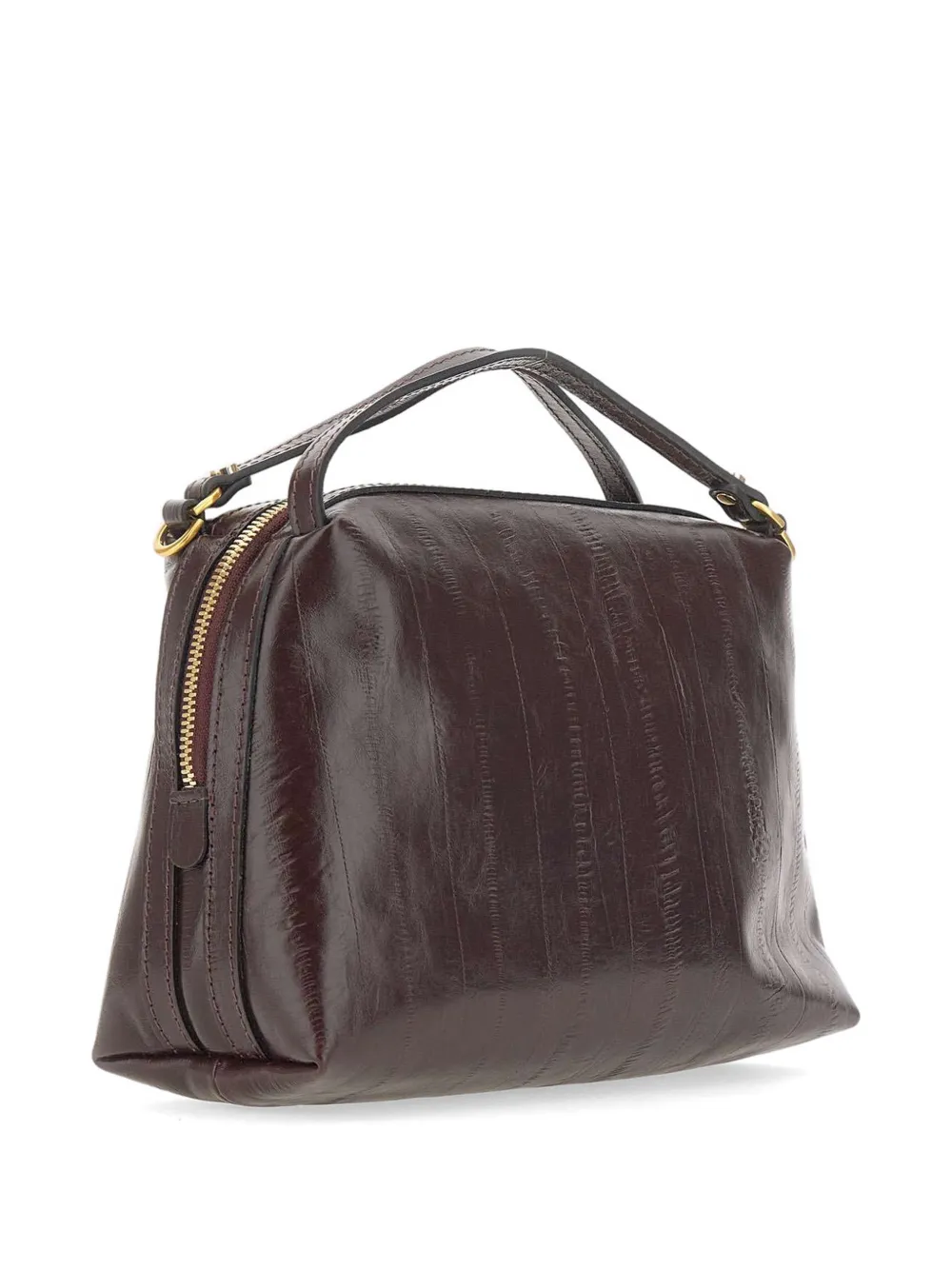 GIANNI CHIARINI Alifa leren shopper met gestreept effect Bruin