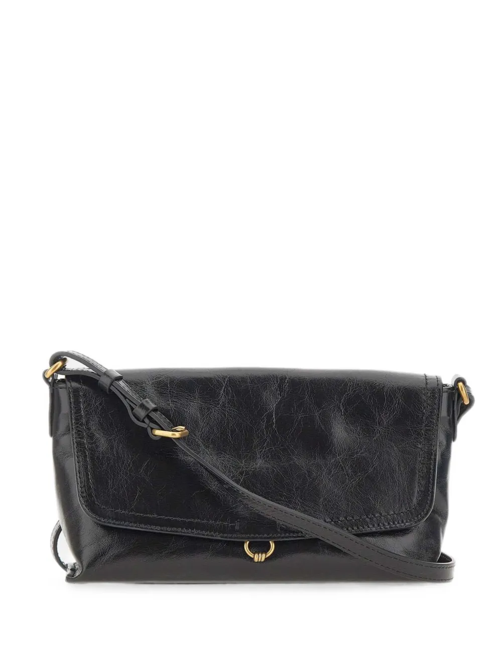GIANNI CHIARINI Eugenia crinkled-leather shoulder bag - Nero