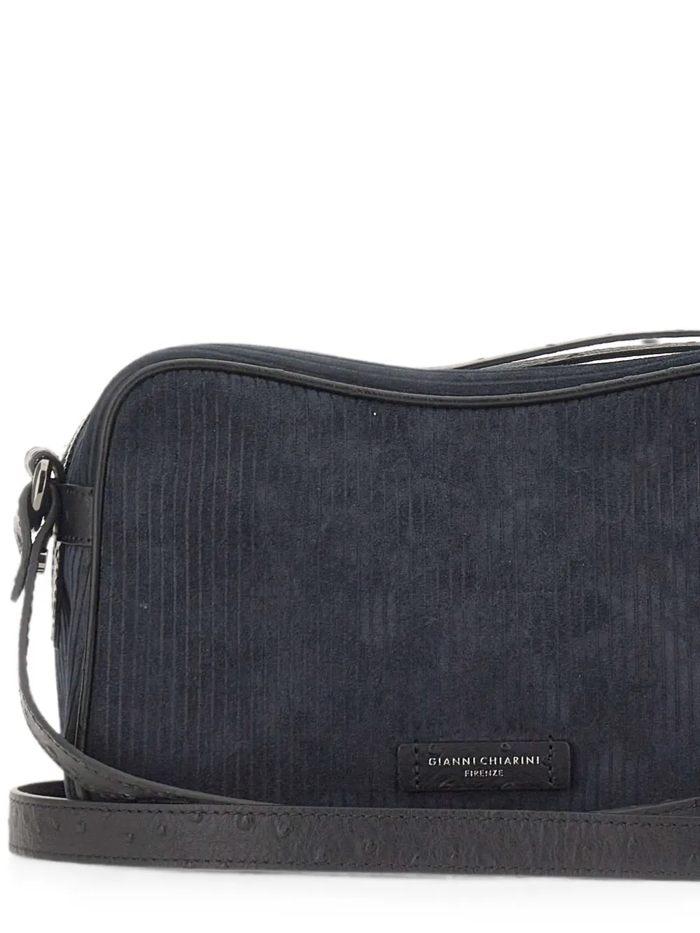 GIANNI CHIARINI Cora geribbelde suède schoudertas Blauw