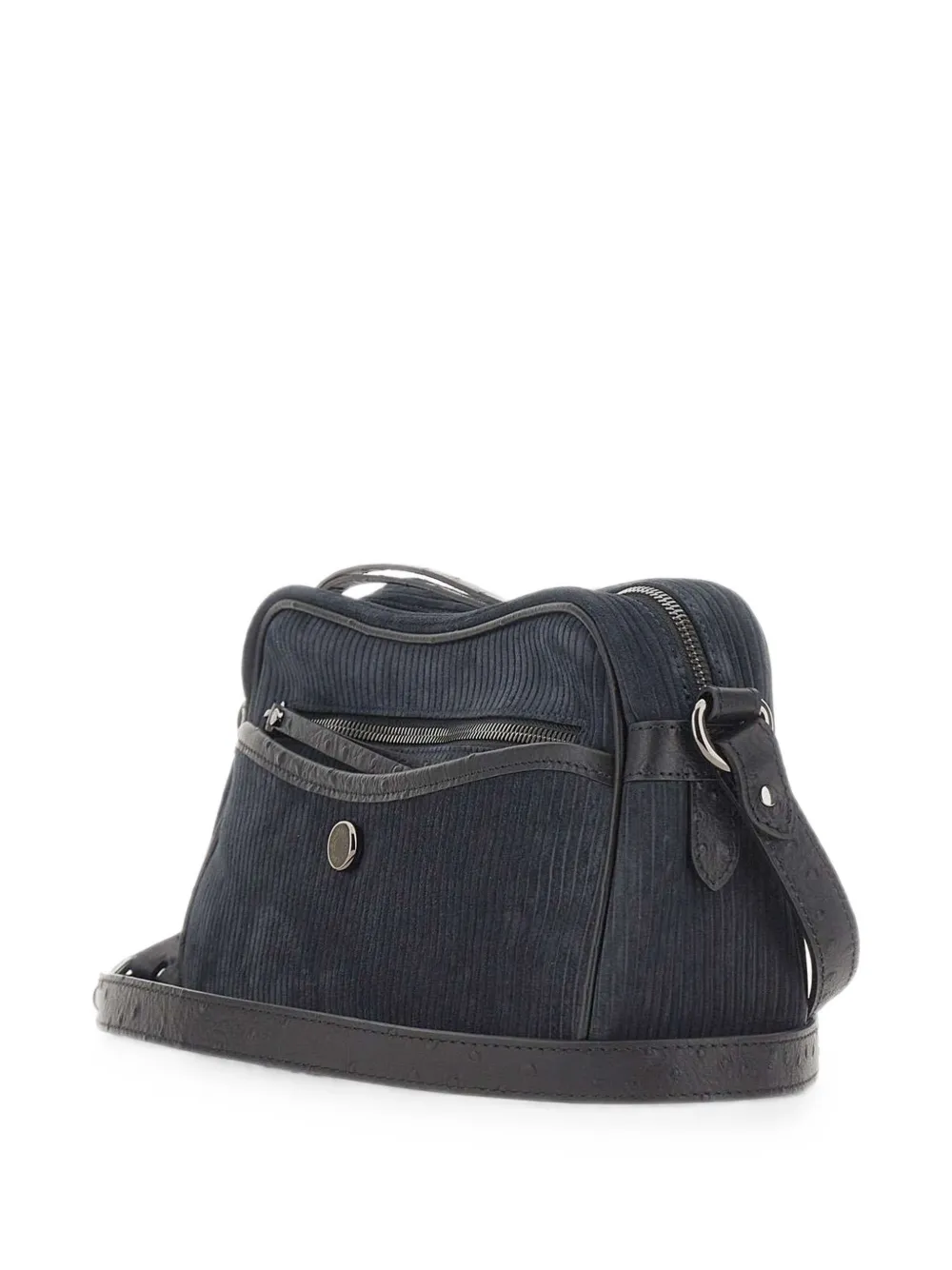 GIANNI CHIARINI Cora geribbelde suède schoudertas Blauw