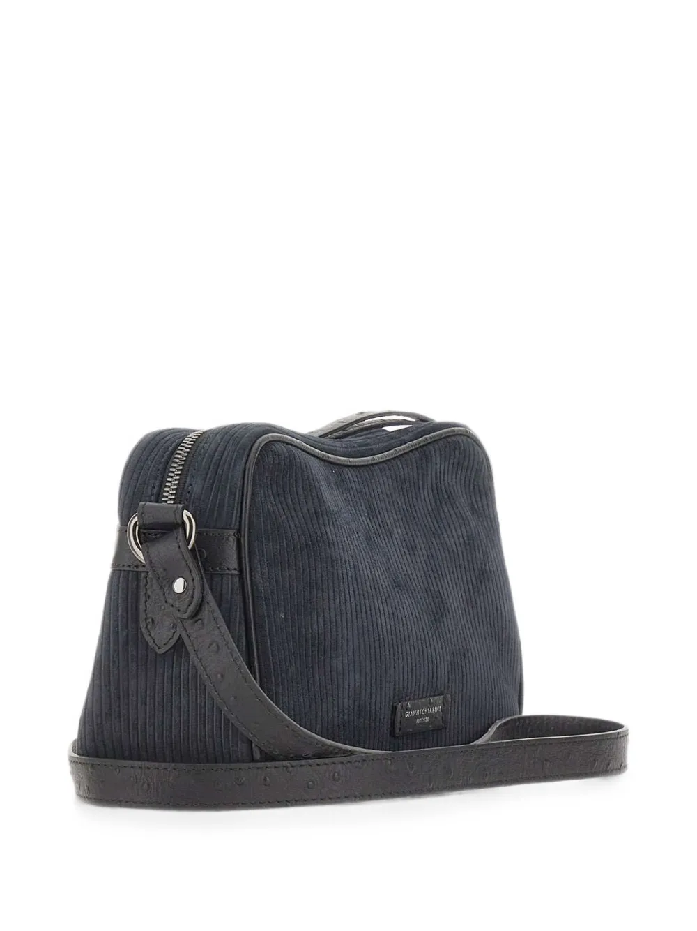 GIANNI CHIARINI Cora geribbelde suède schoudertas Blauw