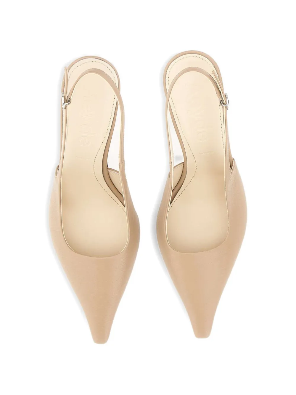 Aeyde Fernanda leather slingback heeled pumps Beige
