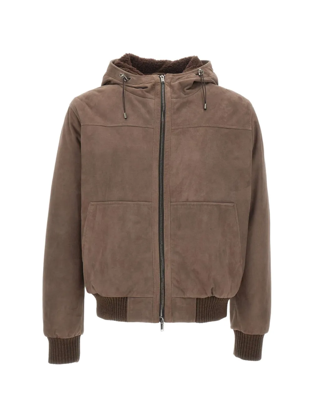 VOLFAGLI shearling-lined hooded bomber jacket - Marrone