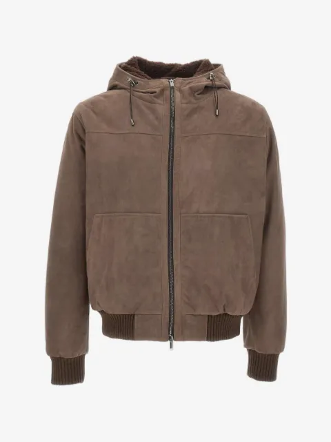 VOLFAGLI shearling-lined hooded bomber jacket