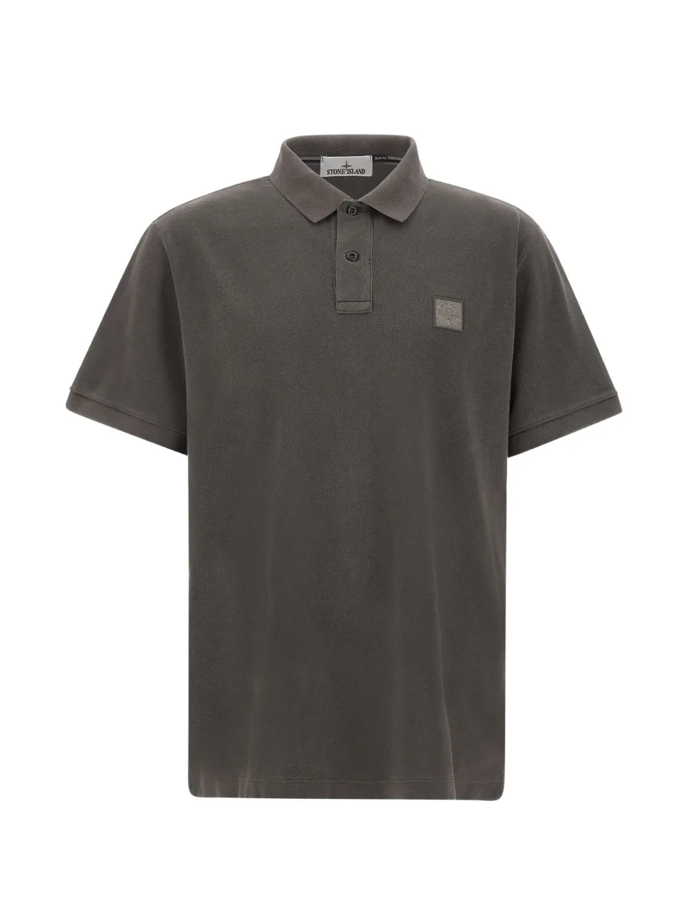 Stone Island logo-patch cotton-piqué polo shirt - Grigio