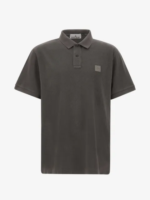 Stone Island logo-patch cotton-piqué polo shirt