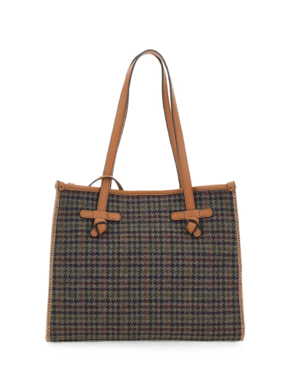 MARCELLA CLUB medium Marcella houndstooth tote bag - Grigio