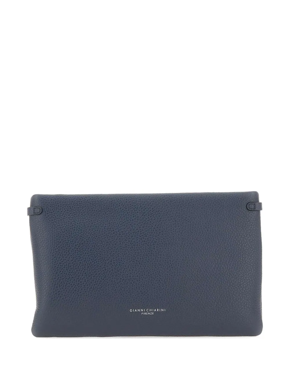 GIANNI CHIARINI Hermy hammered leather clutch bag - Blu