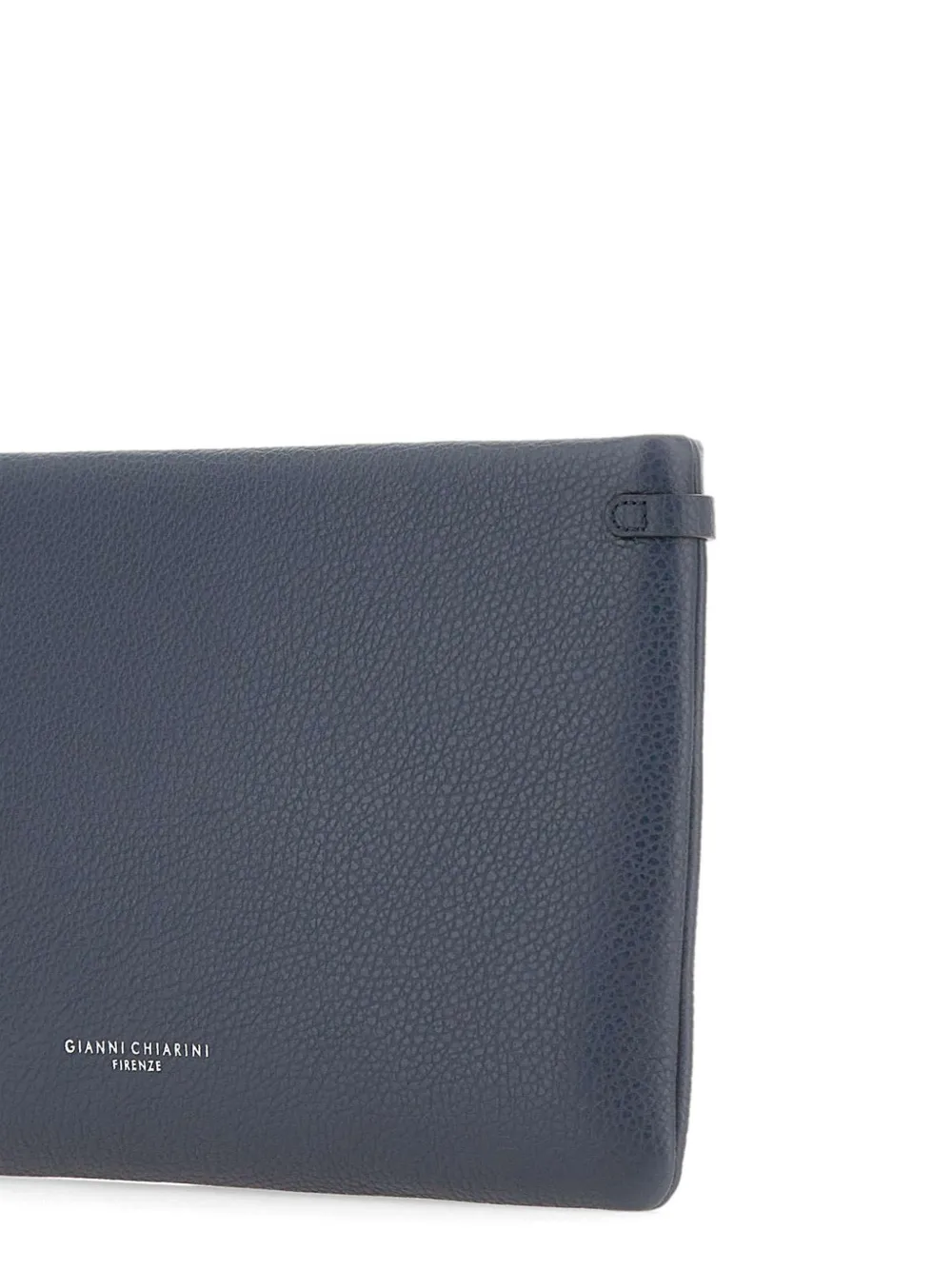 GIANNI CHIARINI Hermy clutch van gehammerd leer Blauw