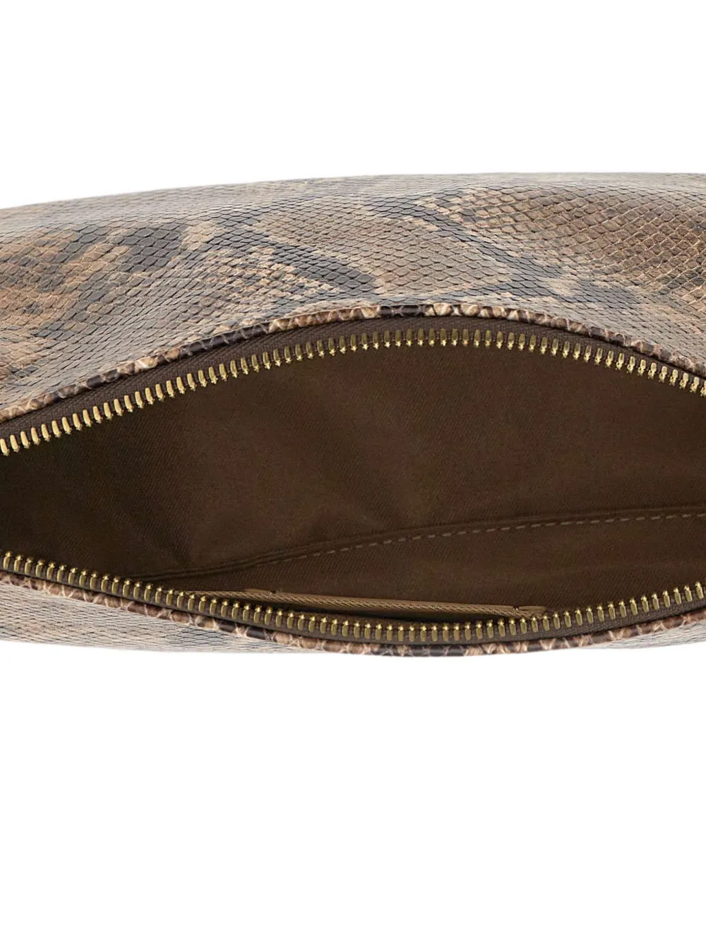 GIANNI CHIARINI Nora leren clutch met slangen-print Bruin