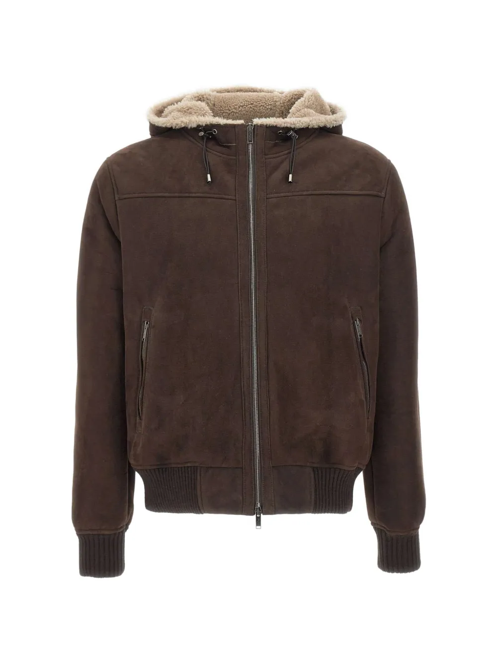 VOLFAGLI Plebiscito Merinillo hooded leather jacket - Marrone