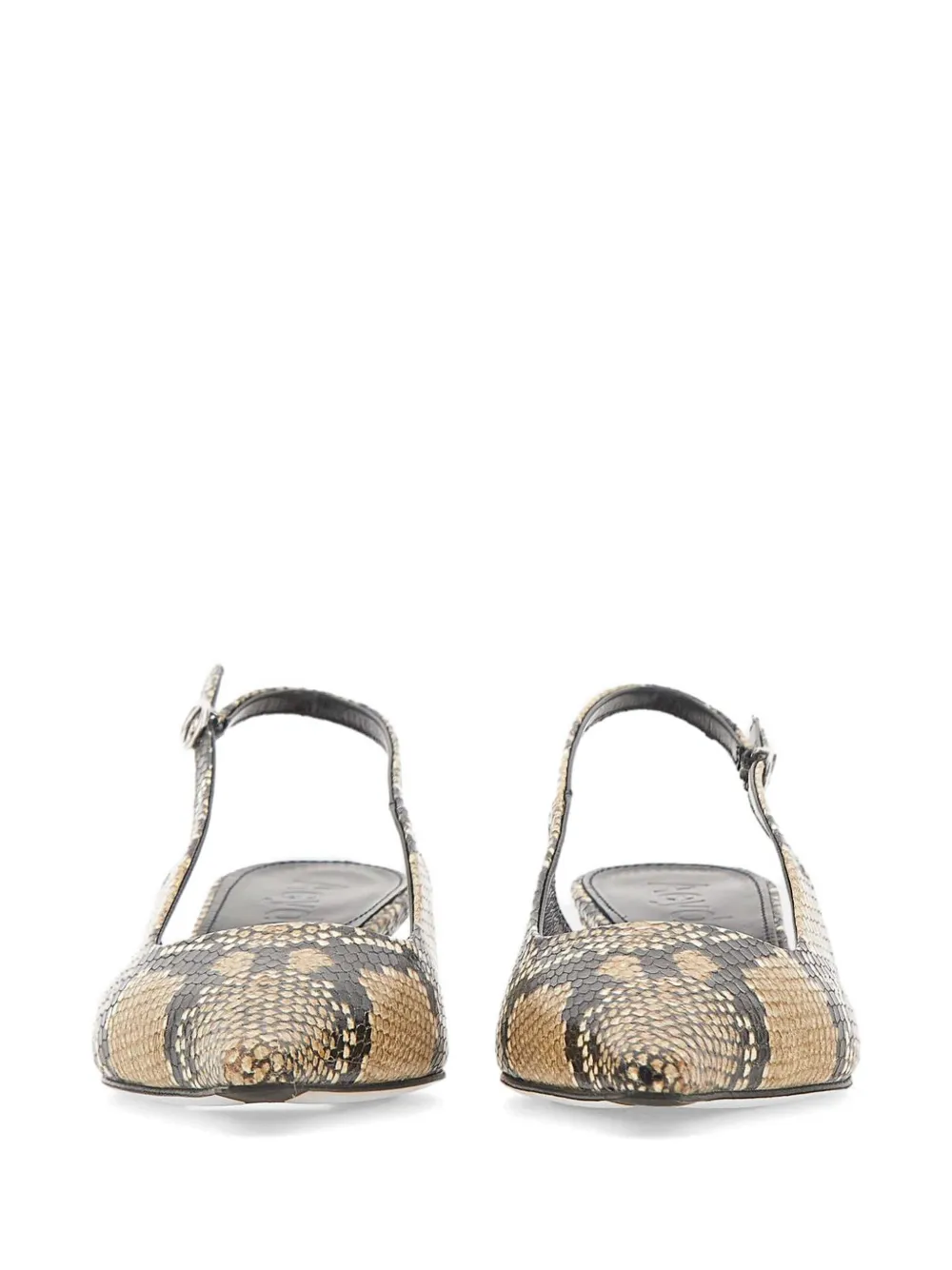Aeyde Catrina snake-print leather slingback pumps Beige
