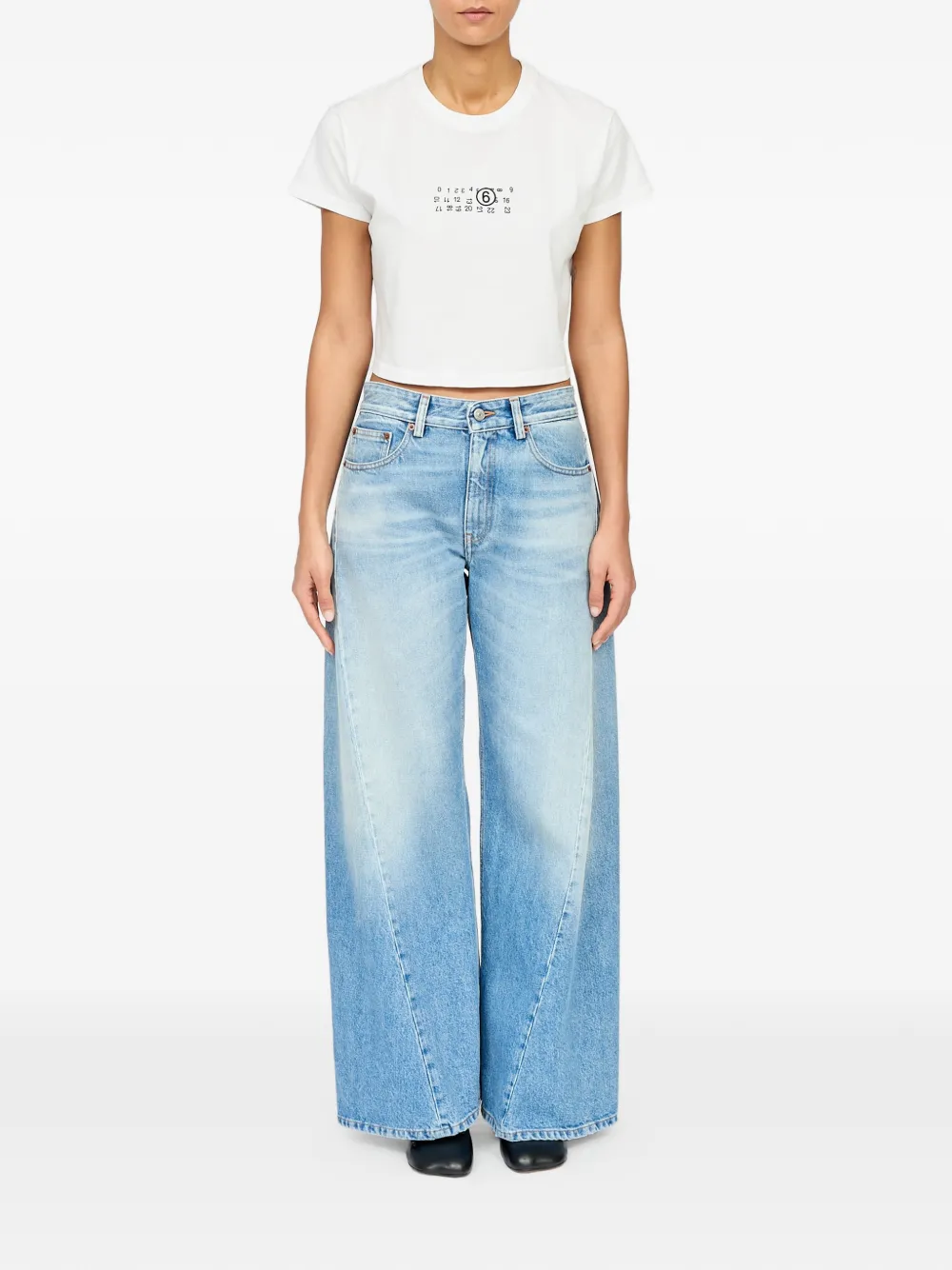  Mm6 Maison Margiela Vaqueros Anchos - Azul 