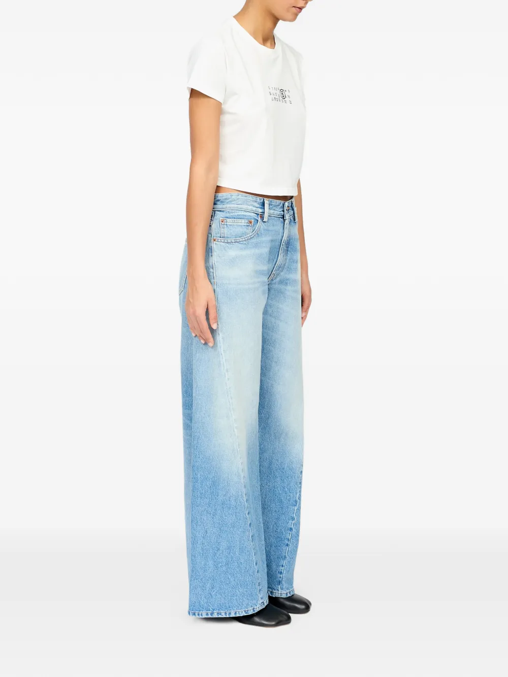 MM6 Maison Margiela Jeans met wijde pijpen Blauw