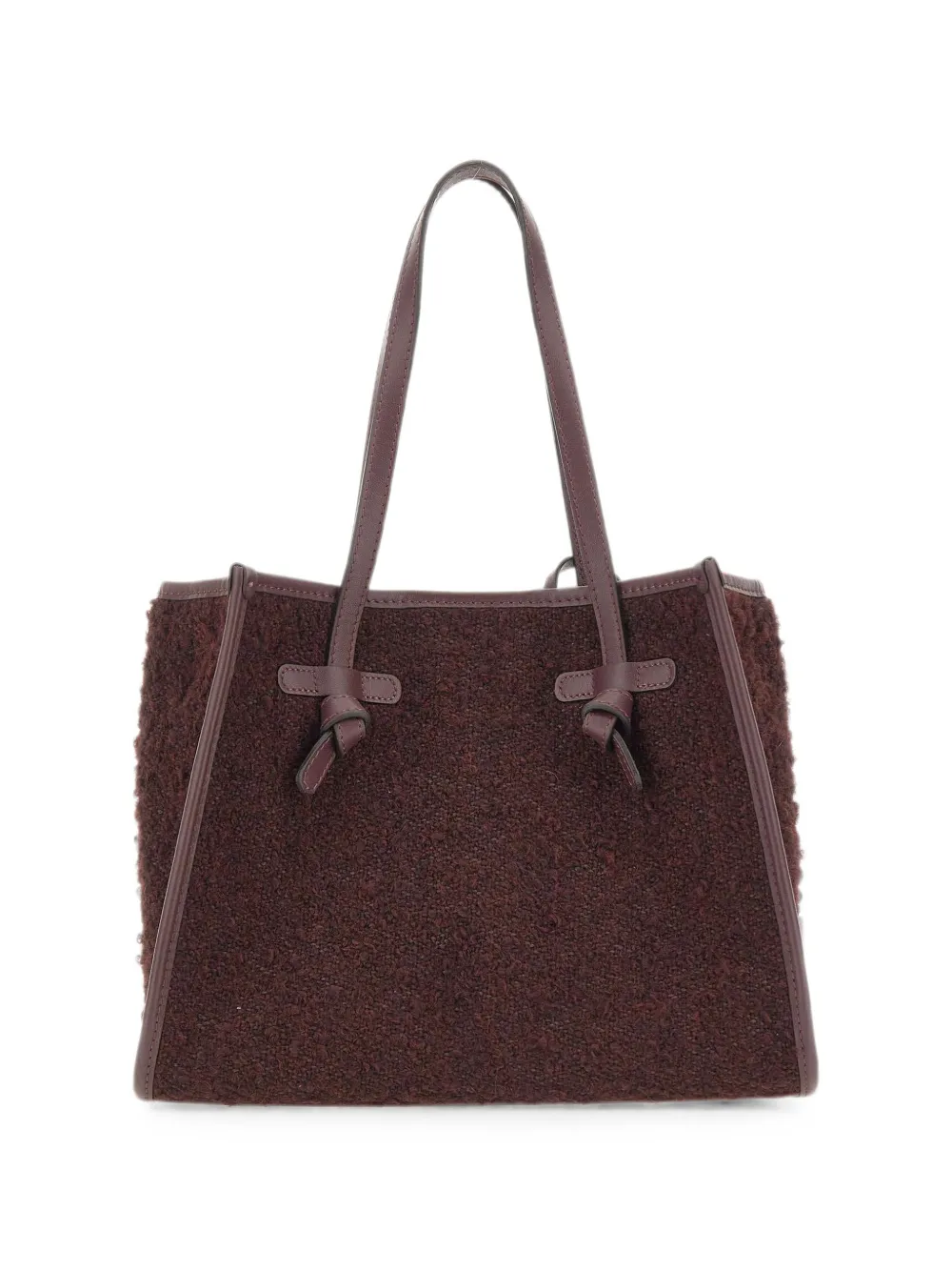 MARCELLA CLUB Marcella bouclé-effect tote bag - Marrone