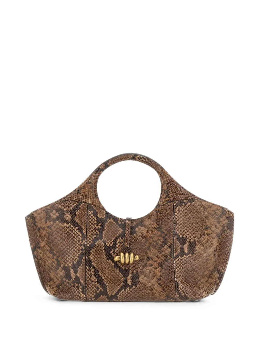 GIANNI CHIARINI Infinity python-printed leather shoulder bag - Marrone