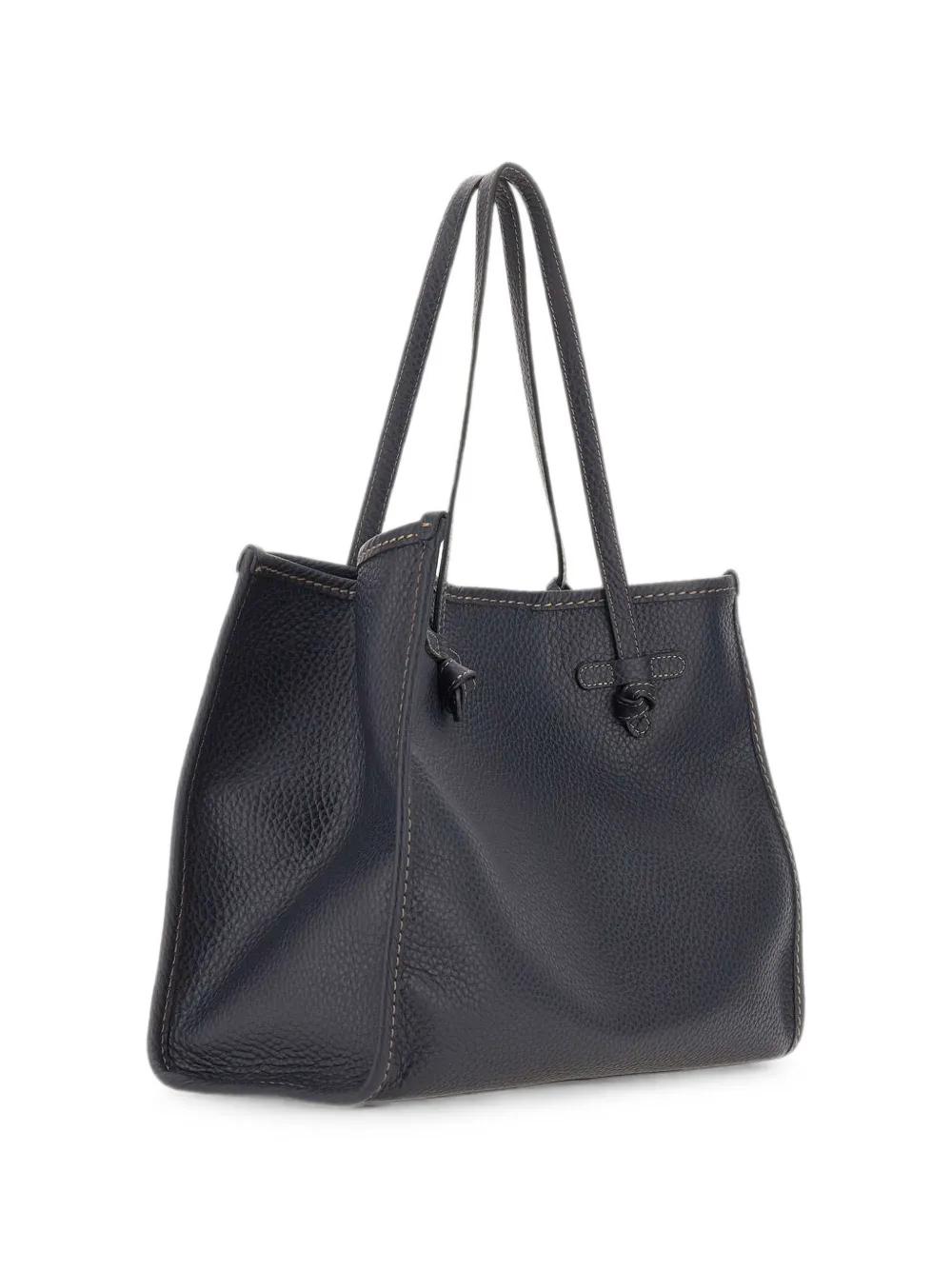 MARCELLA CLUB Marcella grote bewerkte leren schoudertas Blauw