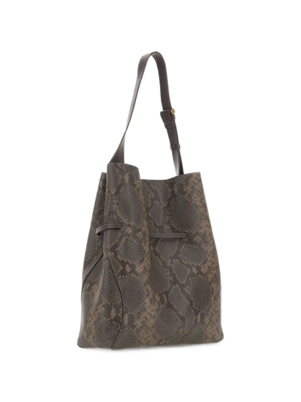Gianni Chiarini Sienna Python-print Leather Shoulder Bag In Brown