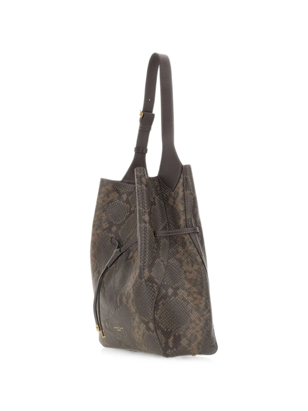 Gianni Chiarini Sienna Python-print Leather Shoulder Bag In Brown
