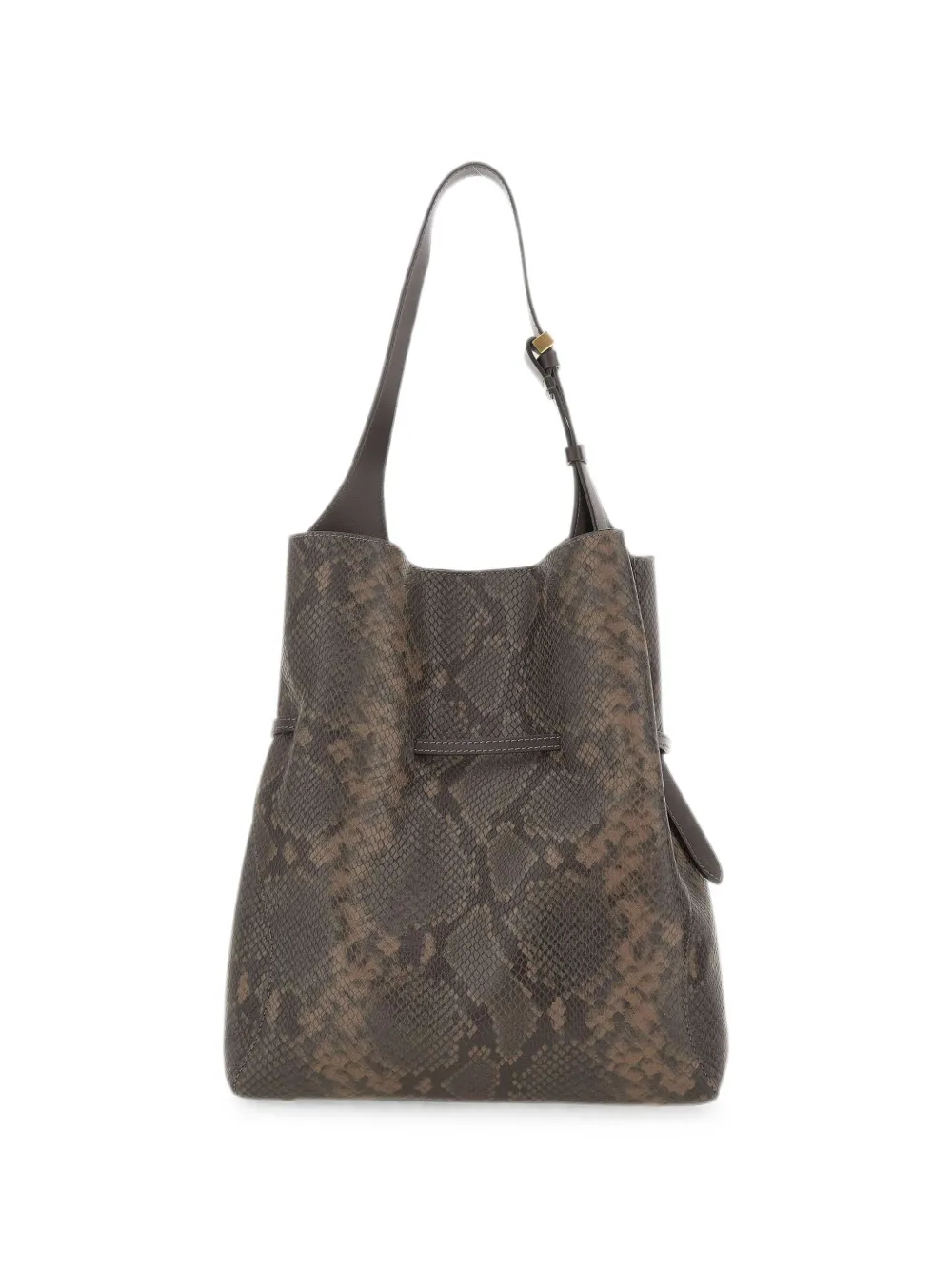 Gianni Chiarini Sienna Python-print Leather Shoulder Bag In Brown