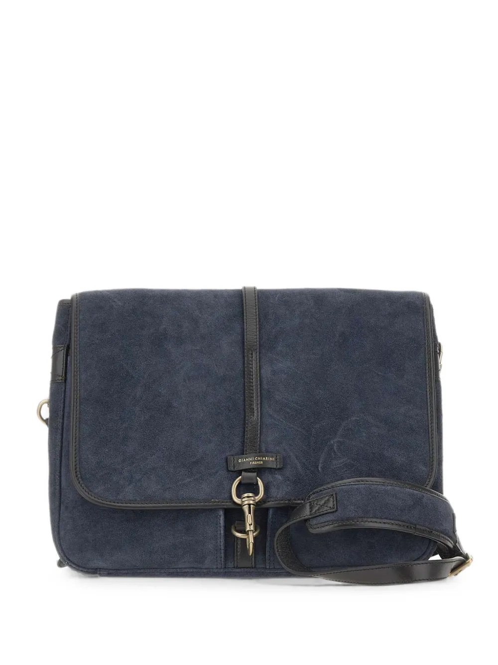 GIANNI CHIARINI Berlino suede large shoulder bag - Blu