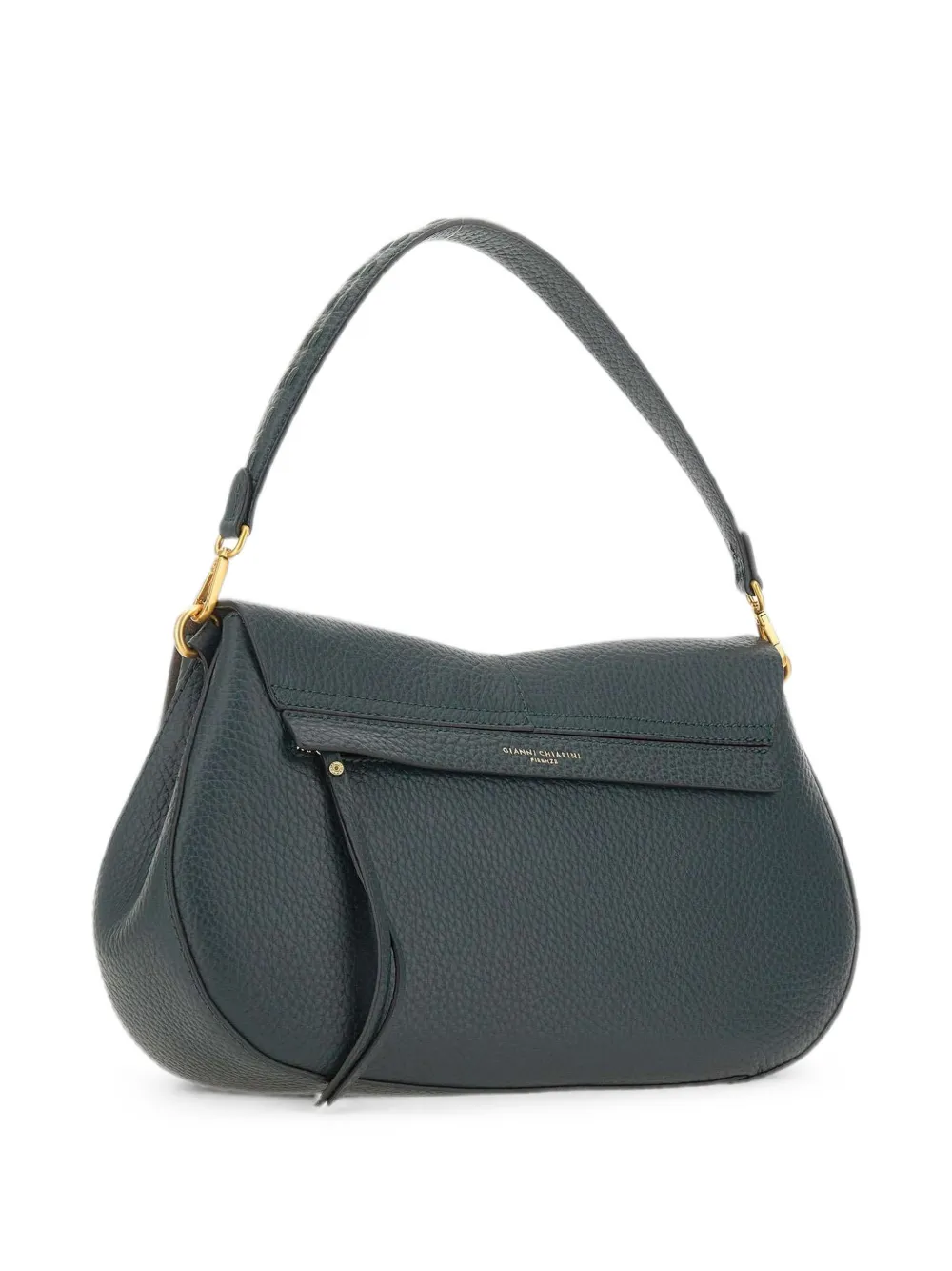 GIANNI CHIARINI Helena Round leren schoudertas met textuur Groen