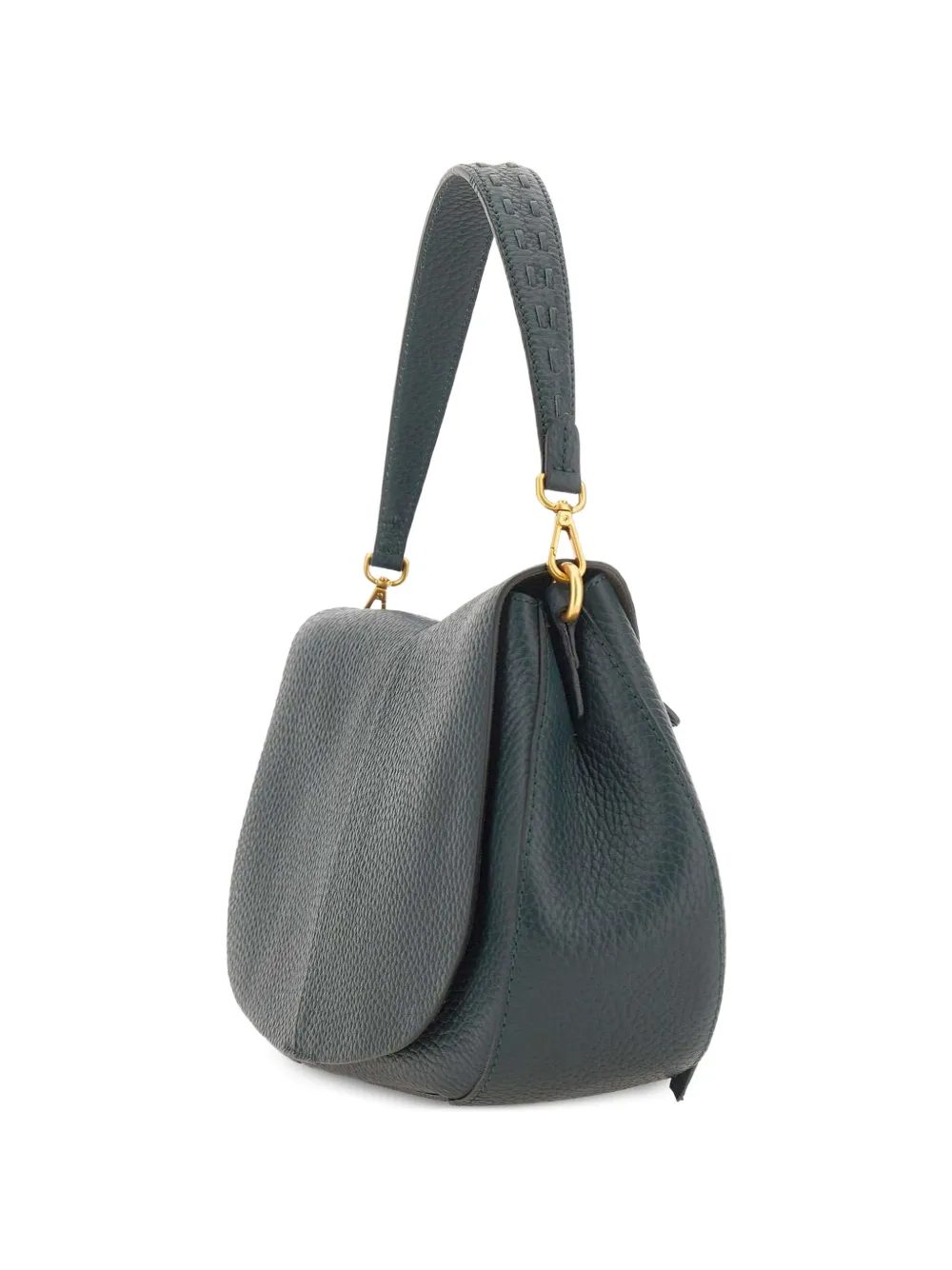 GIANNI CHIARINI Helena Round leren schoudertas met textuur Groen