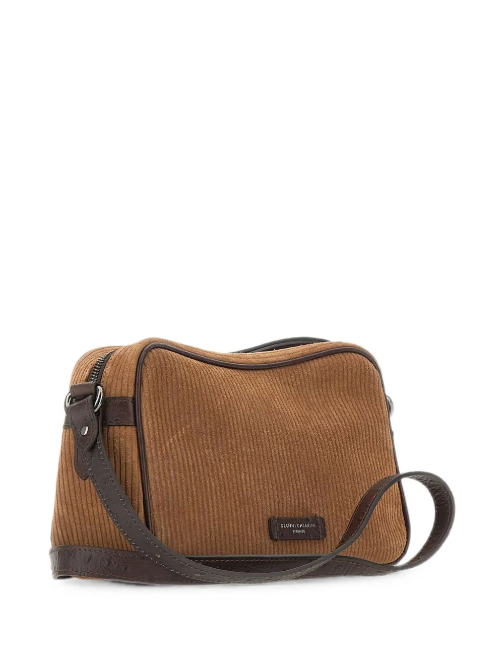 GIANNI CHIARINI Cora geribbelde schoudertas Bruin