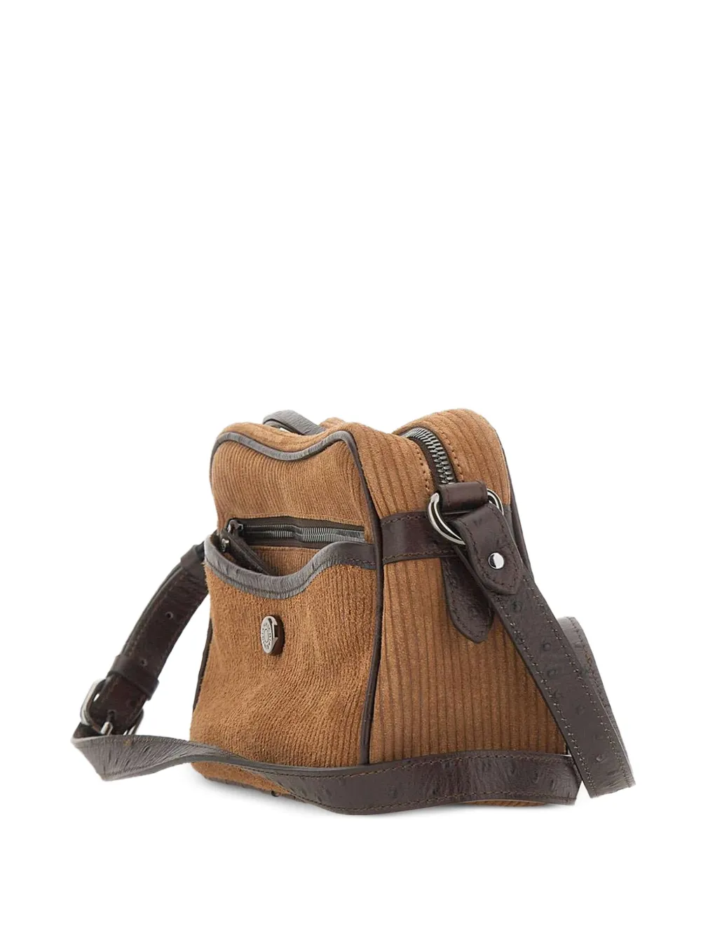 GIANNI CHIARINI Cora geribbelde schoudertas Bruin