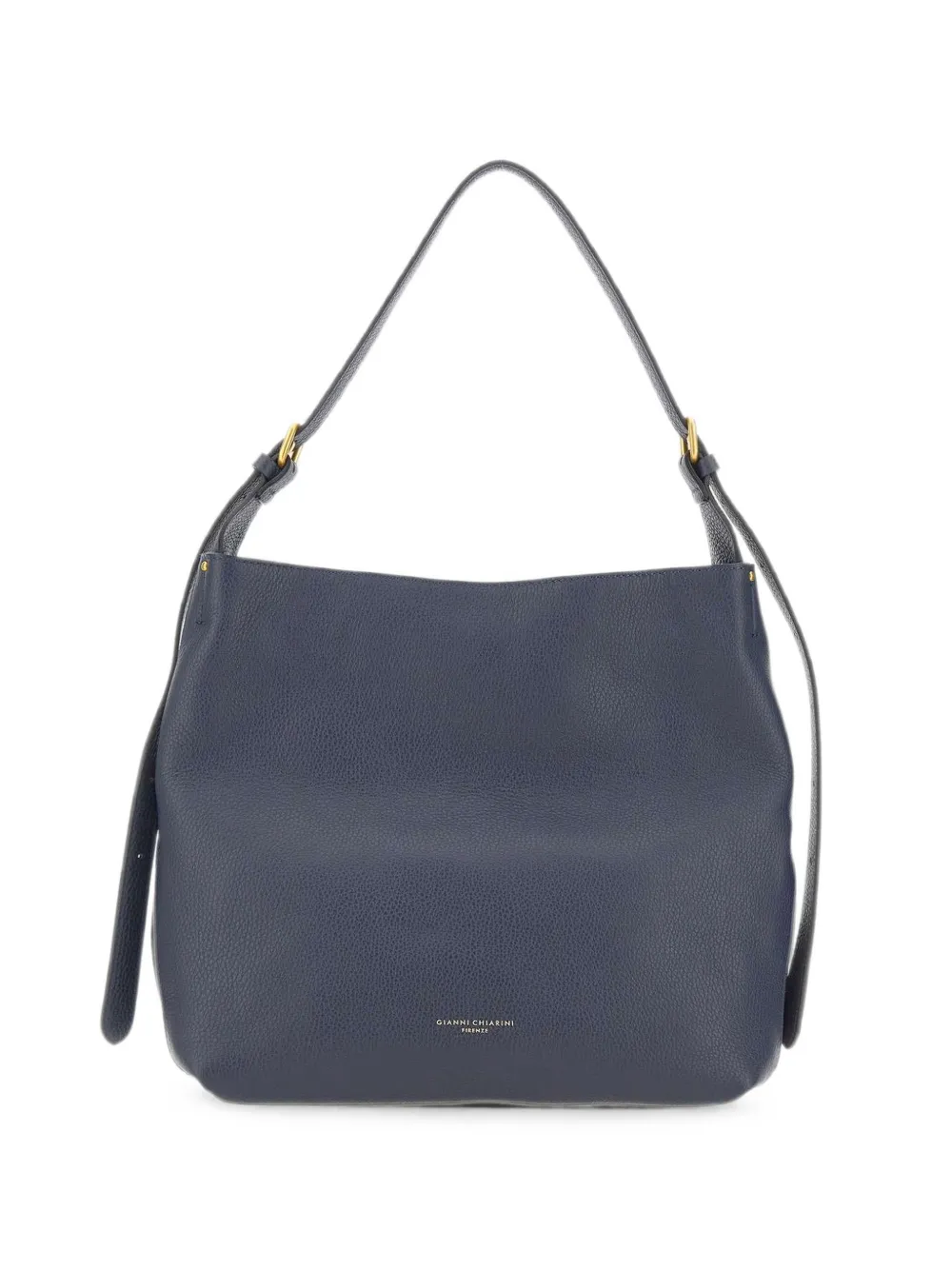 GIANNI CHIARINI Barbara hammered leather shoulder bag - Blu