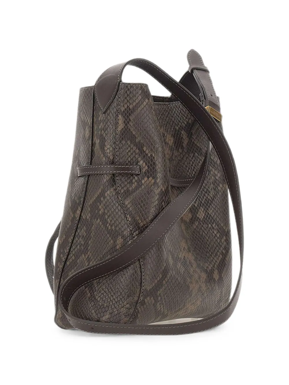 GIANNI CHIARINI Sienna leren schoudertas met pythonprint Bruin