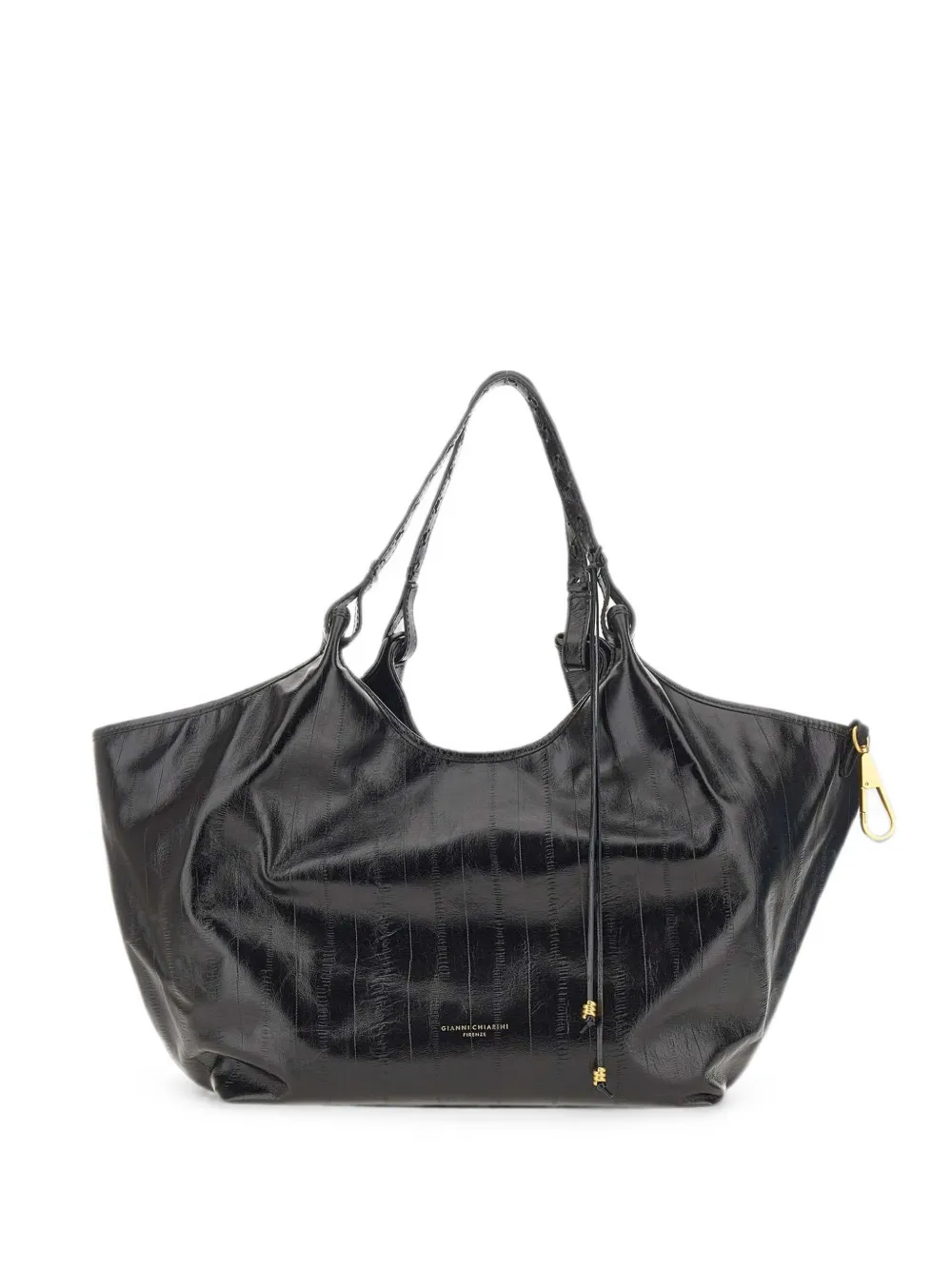GIANNI CHIARINI large Dua striped-effect shoulder bag - Nero