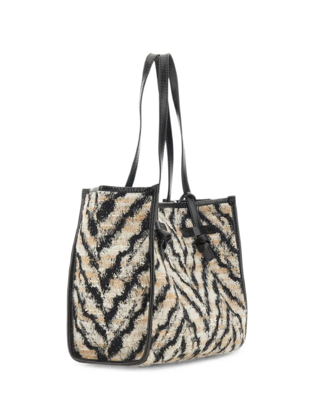 Marcella Club Marcella Zebra-print Jacquard Shoulder Bag In Black