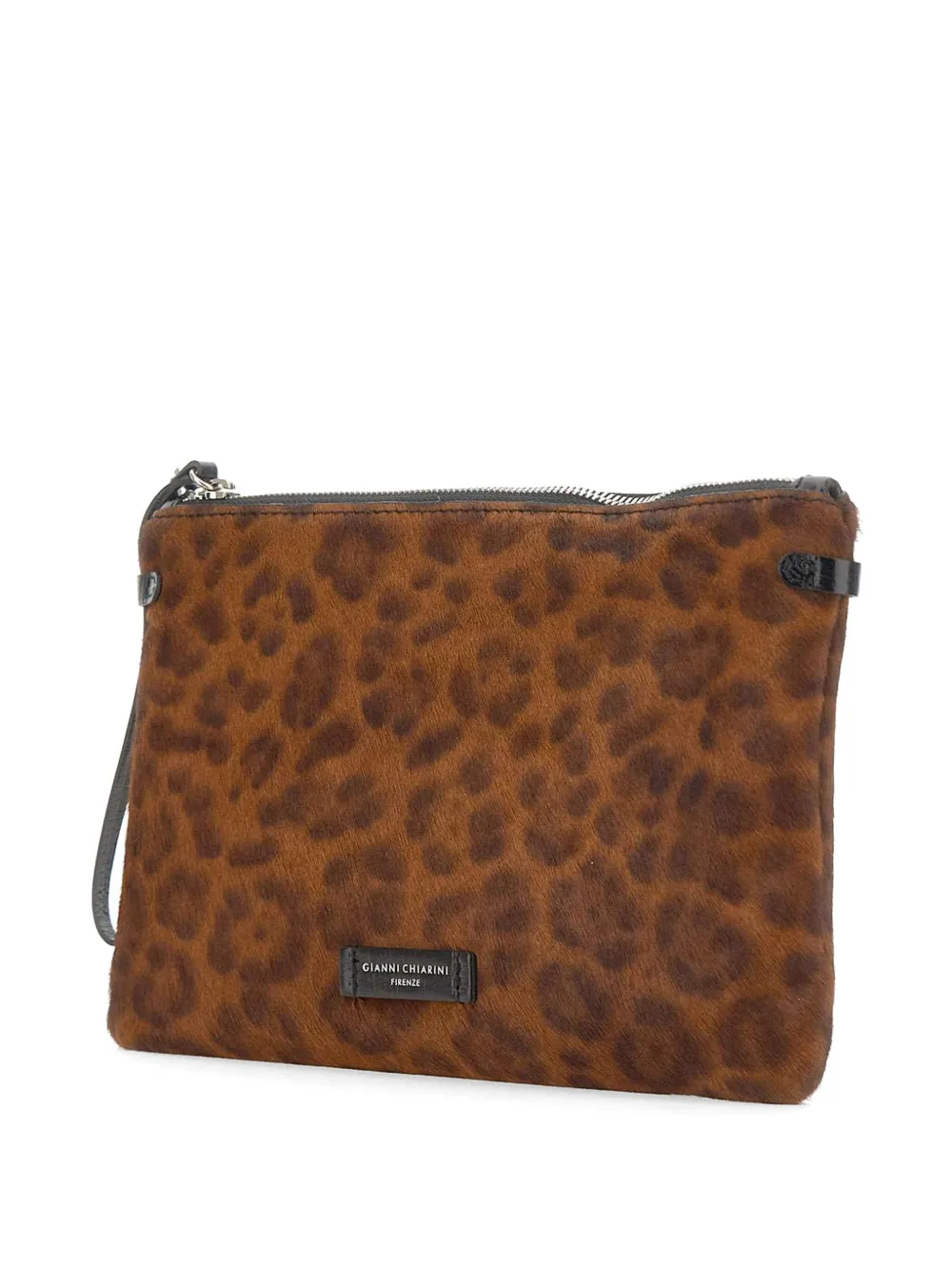 GIANNI CHIARINI Hermy clutch met animalierprint Bruin