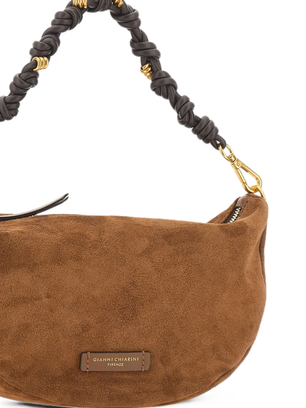 GIANNI CHIARINI Cleo suède schoudertas Bruin