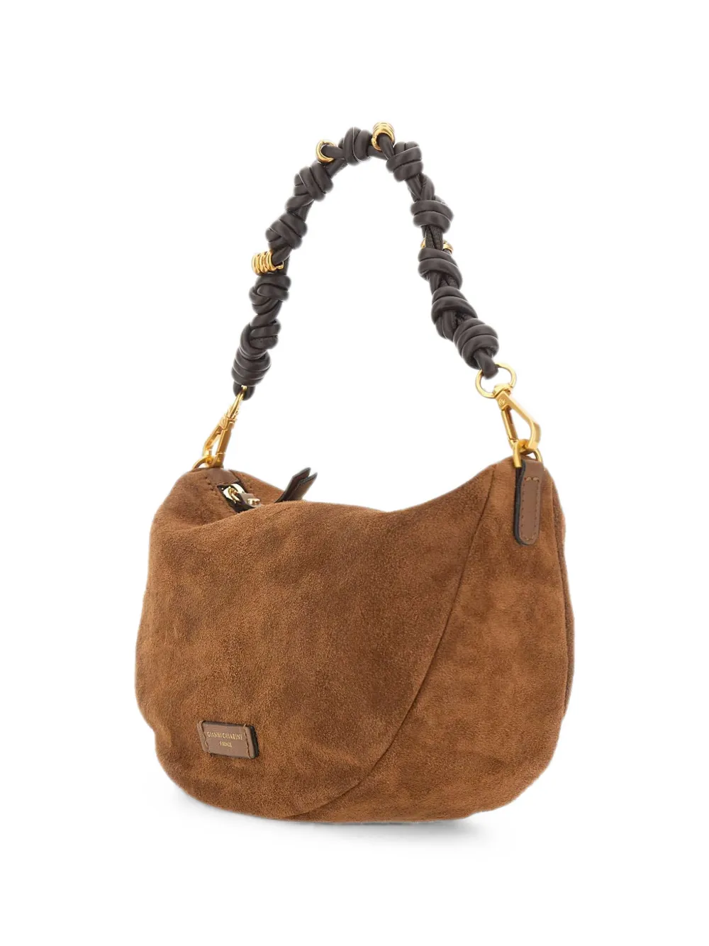 GIANNI CHIARINI Cleo suède schoudertas Bruin