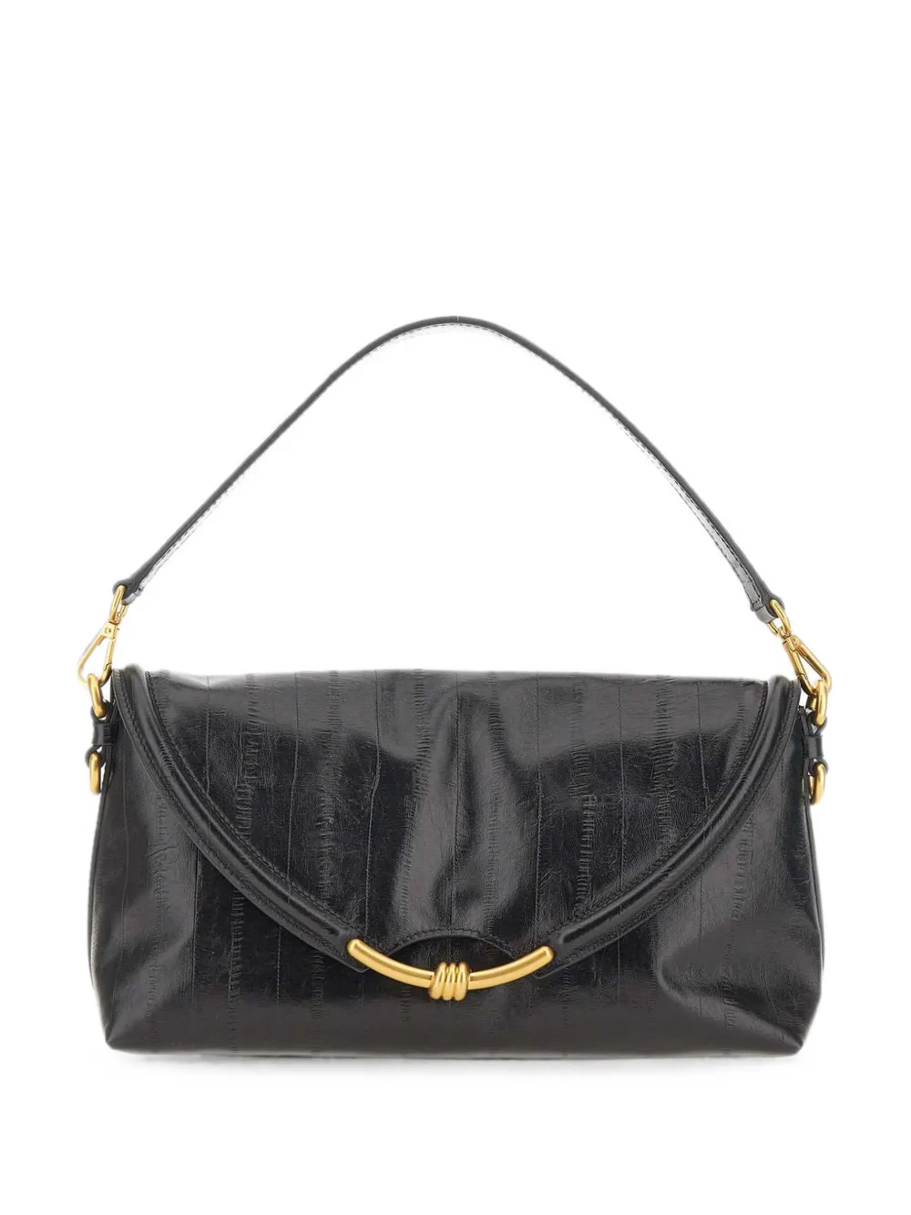 GIANNI CHIARINI Bea striped-effect shoulder bag - Black