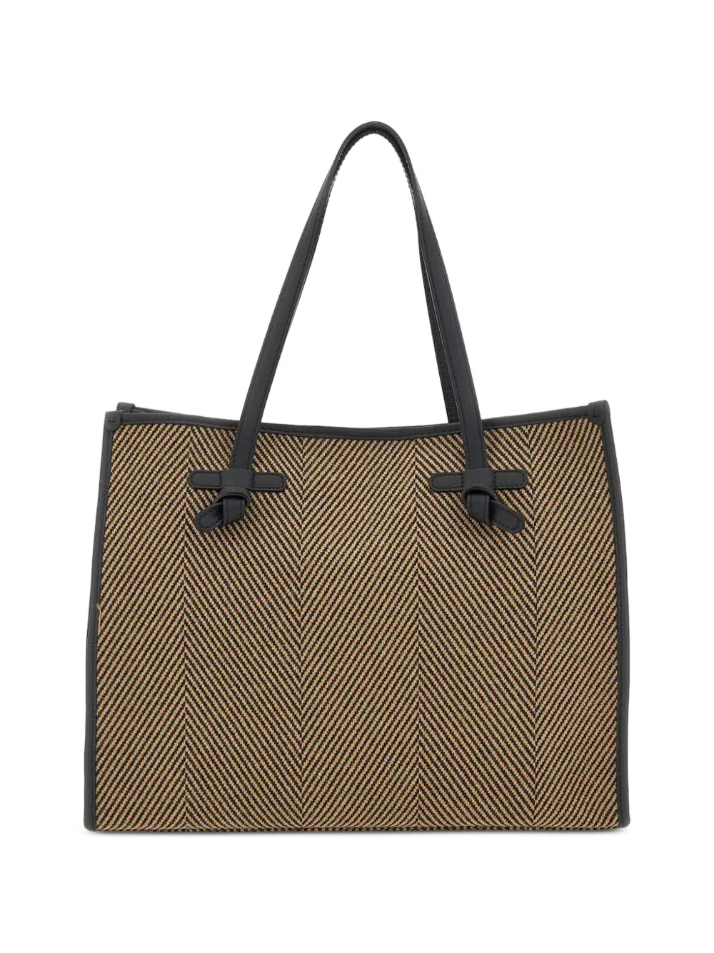 MARCELLA CLUB large Marcella herringbone-pattern shoulder bag - Nude