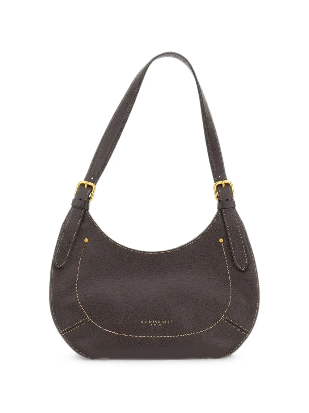 GIANNI CHIARINI Gabry hammered leather shoulder bag - Marrone