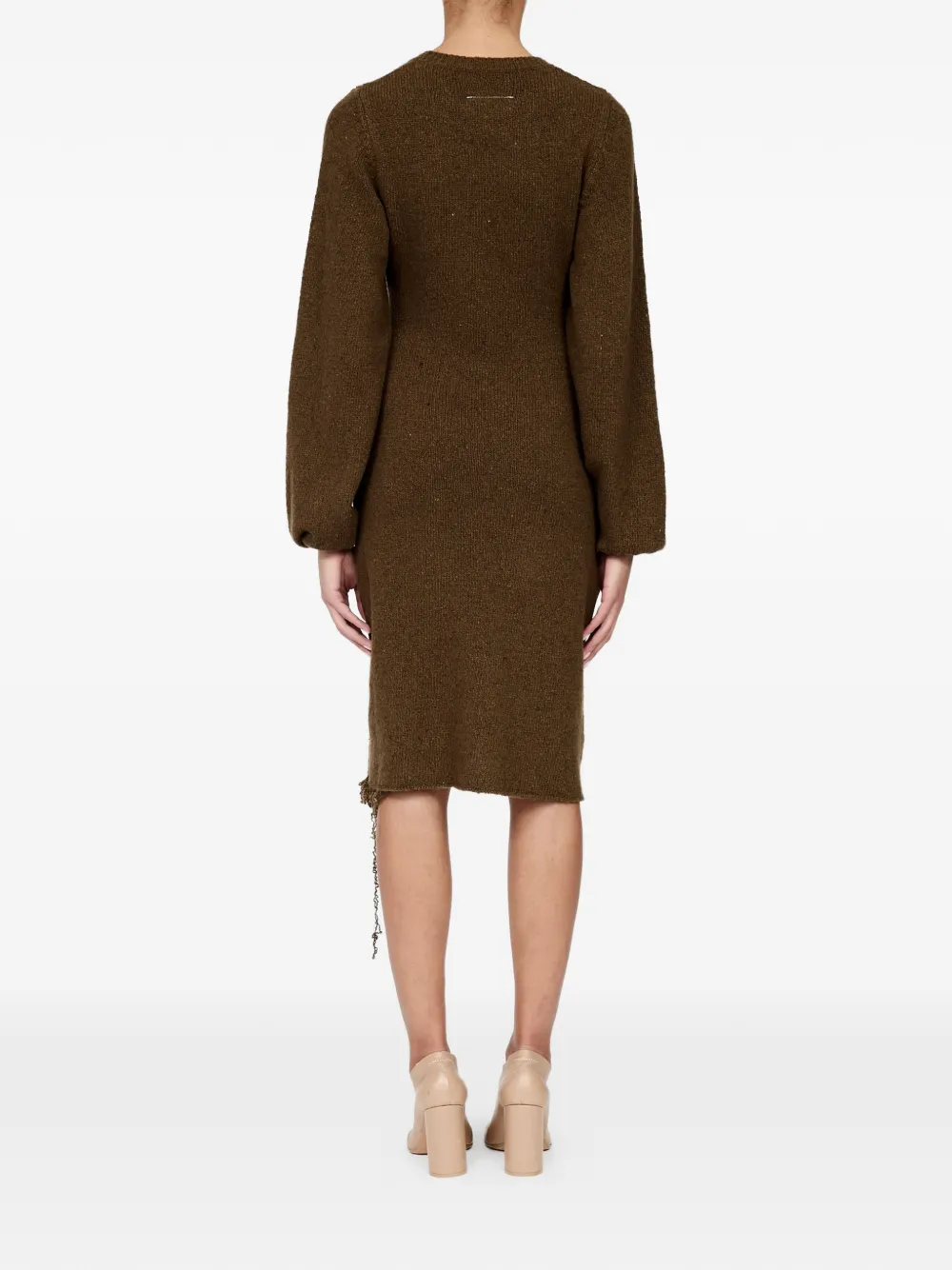 MM6 Maison Margiela Gebreide midi-jurk Bruin