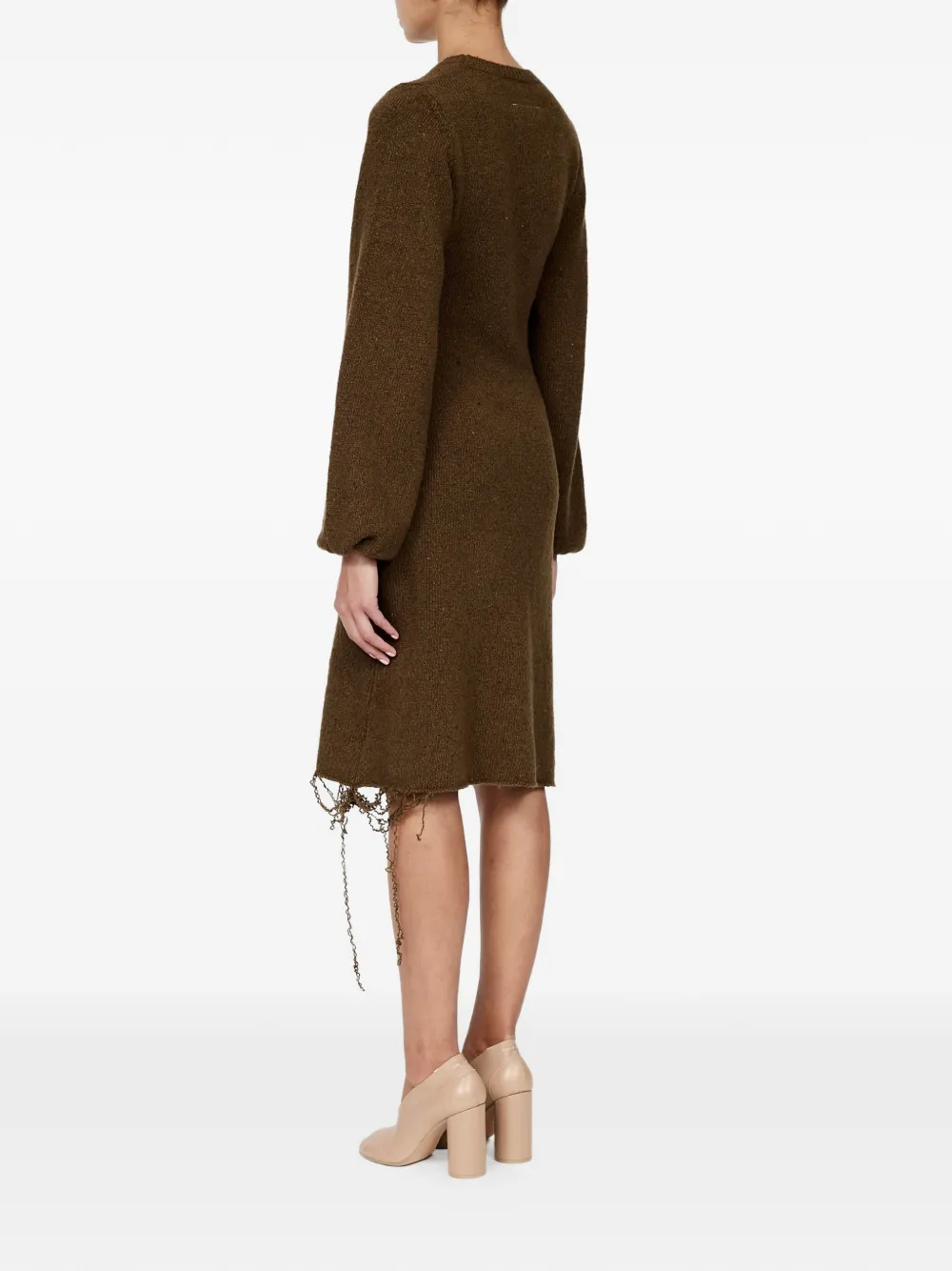 MM6 Maison Margiela Gebreide midi-jurk Bruin
