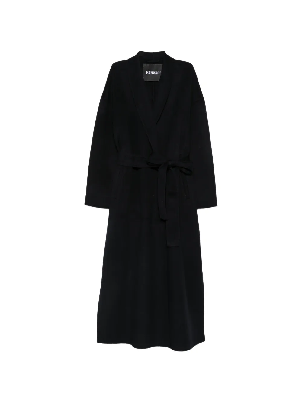 Frenken belted shawl-collar coat