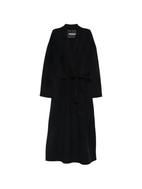 Frenken belted shawl-collar coat